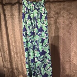 Wonder Nation Blue and Green Leaf Maxi Skirt